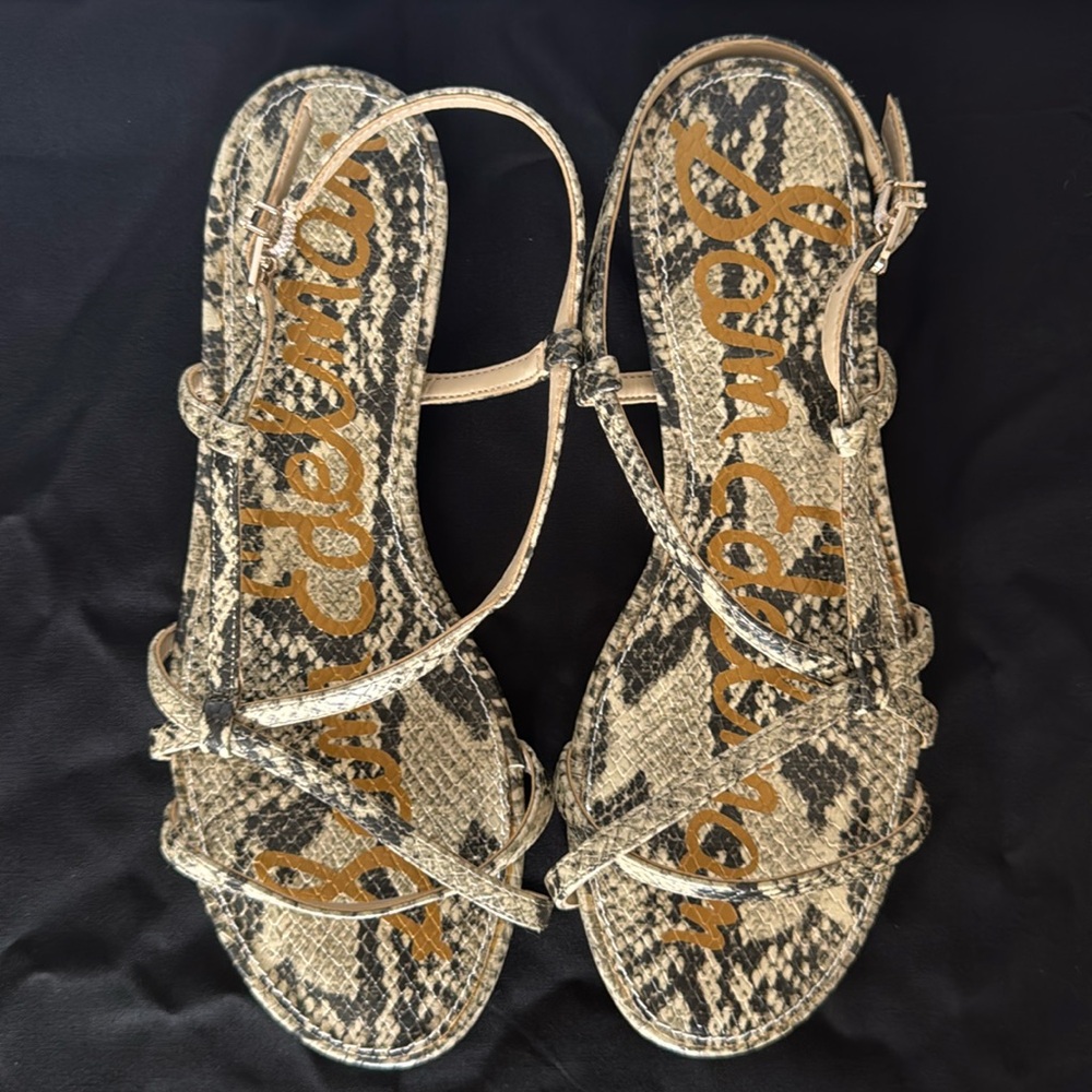 Sam Edelman snakeskin printed strappy sandals
